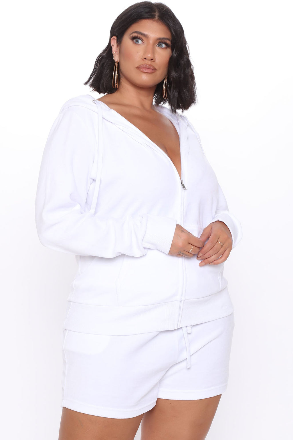 The OG Trendsetter Velour Short Set - White