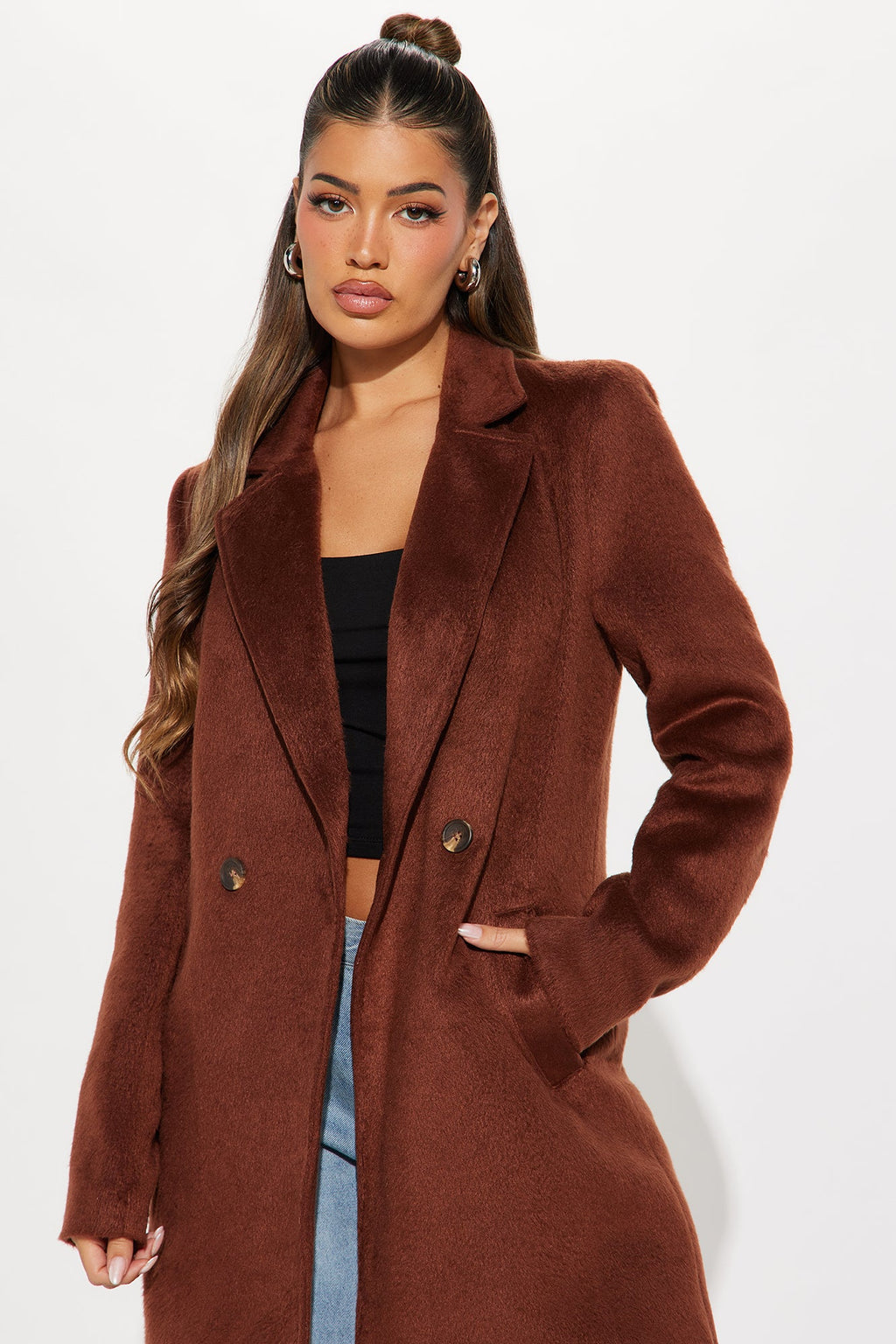 It's A Long Story Coat - Brown
