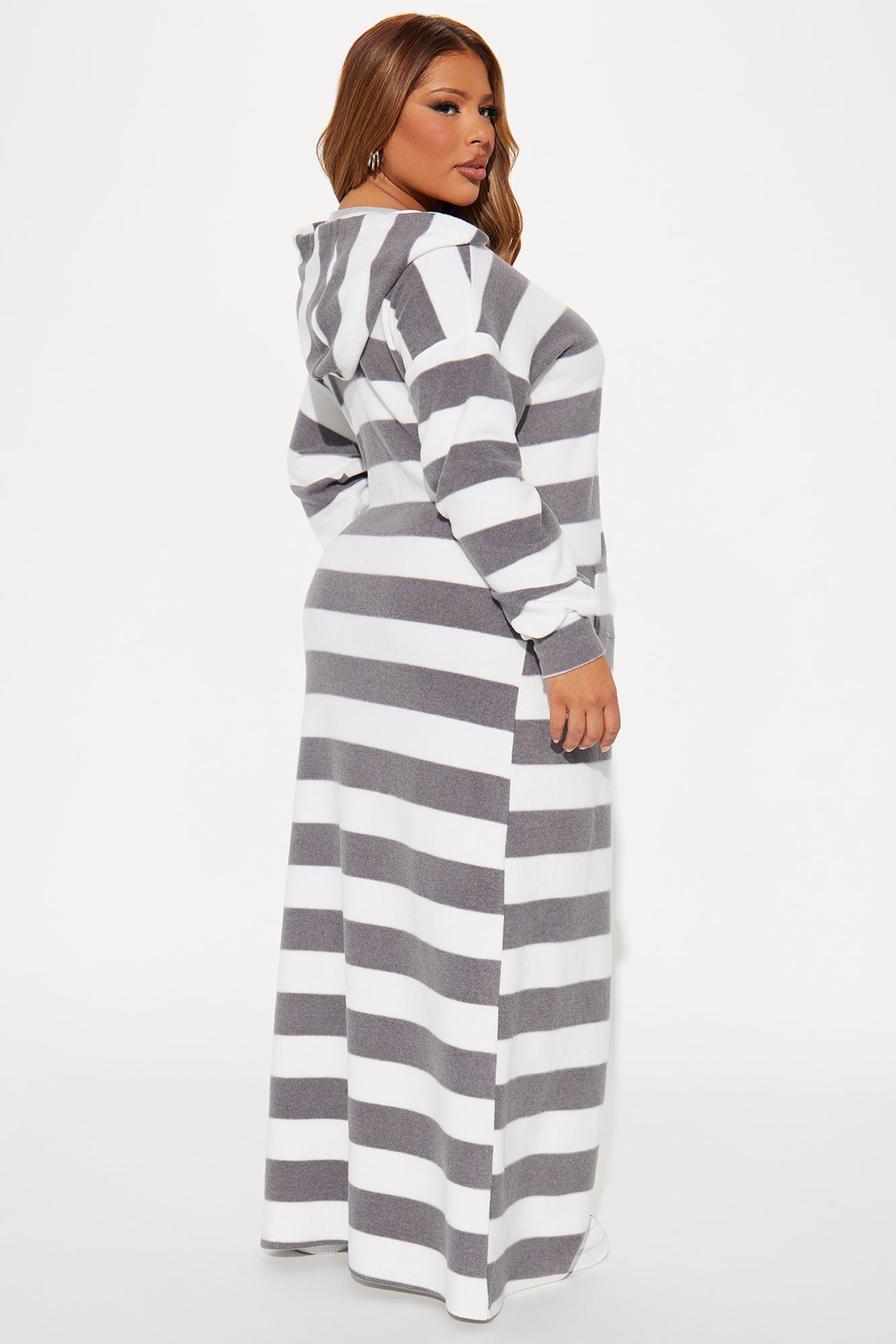 Sabrina Striped Maxi Dress - Heather Grey