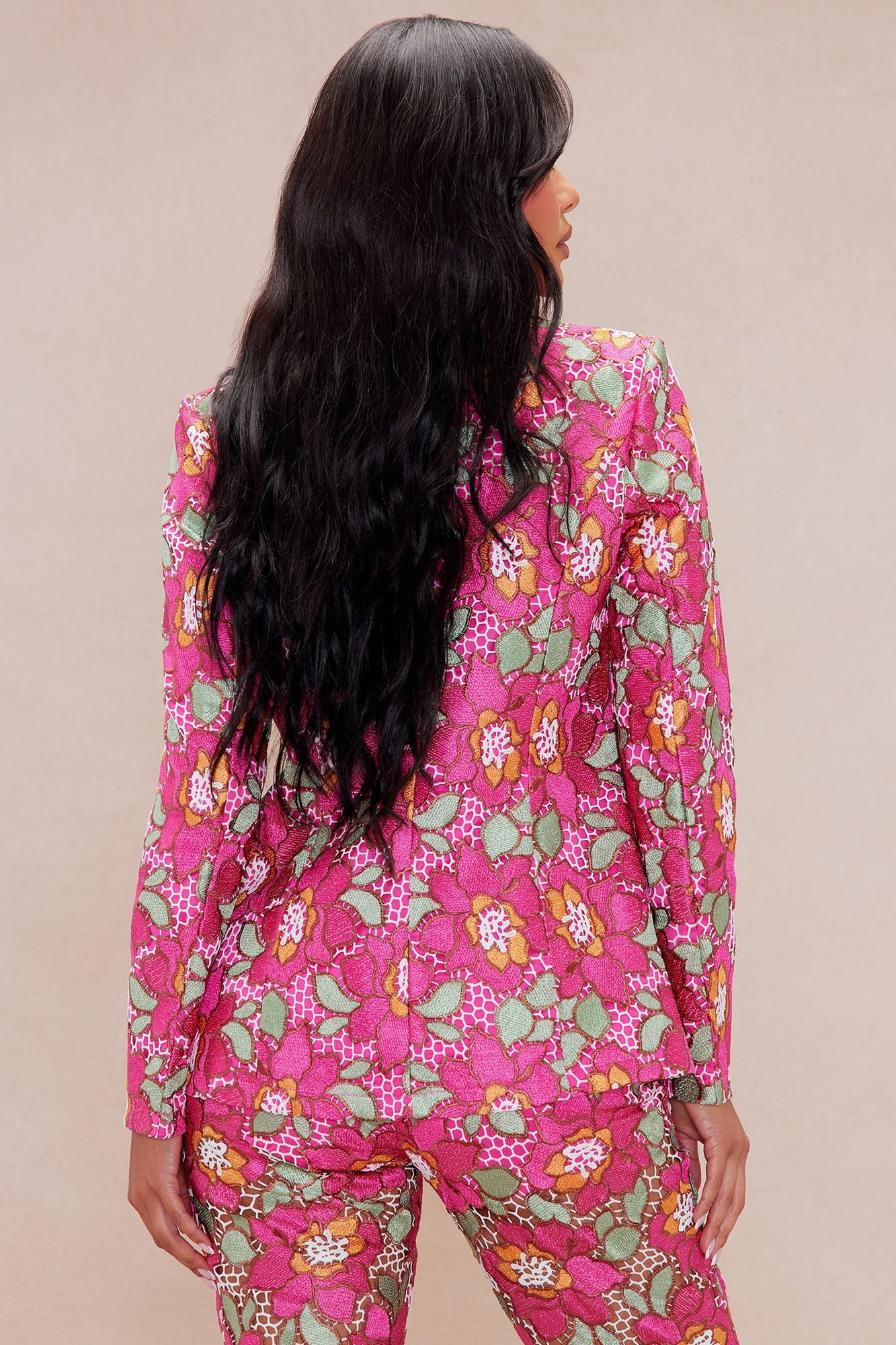 Maura Embroidered Blazer - Pink/combo