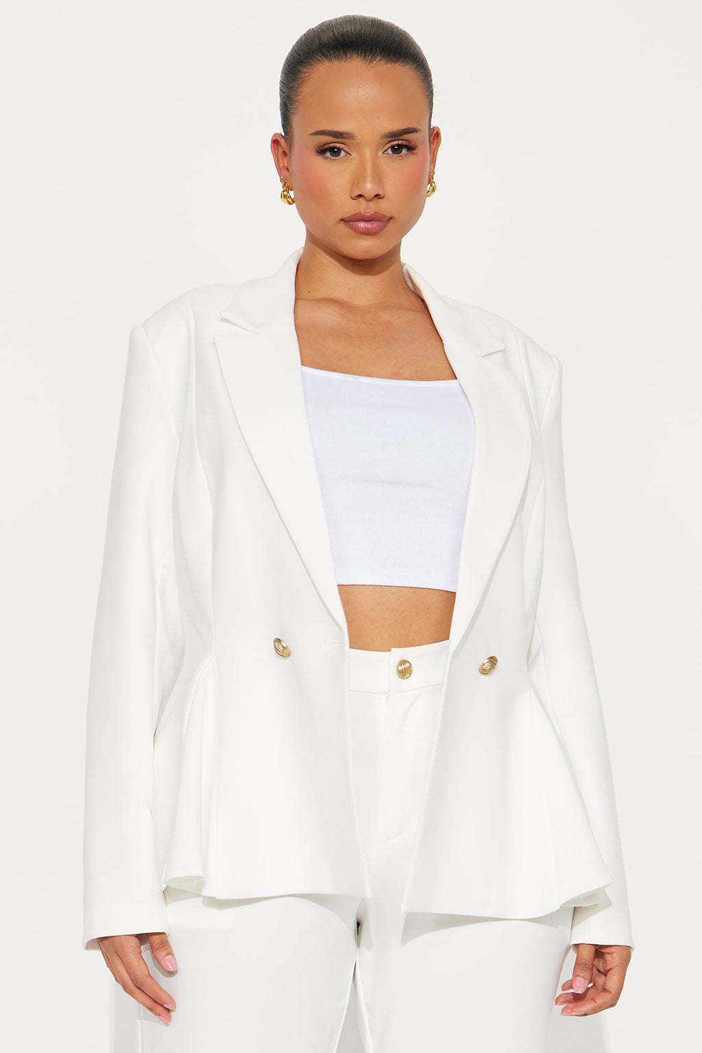 Mielle Peplum Blazer - Cream
