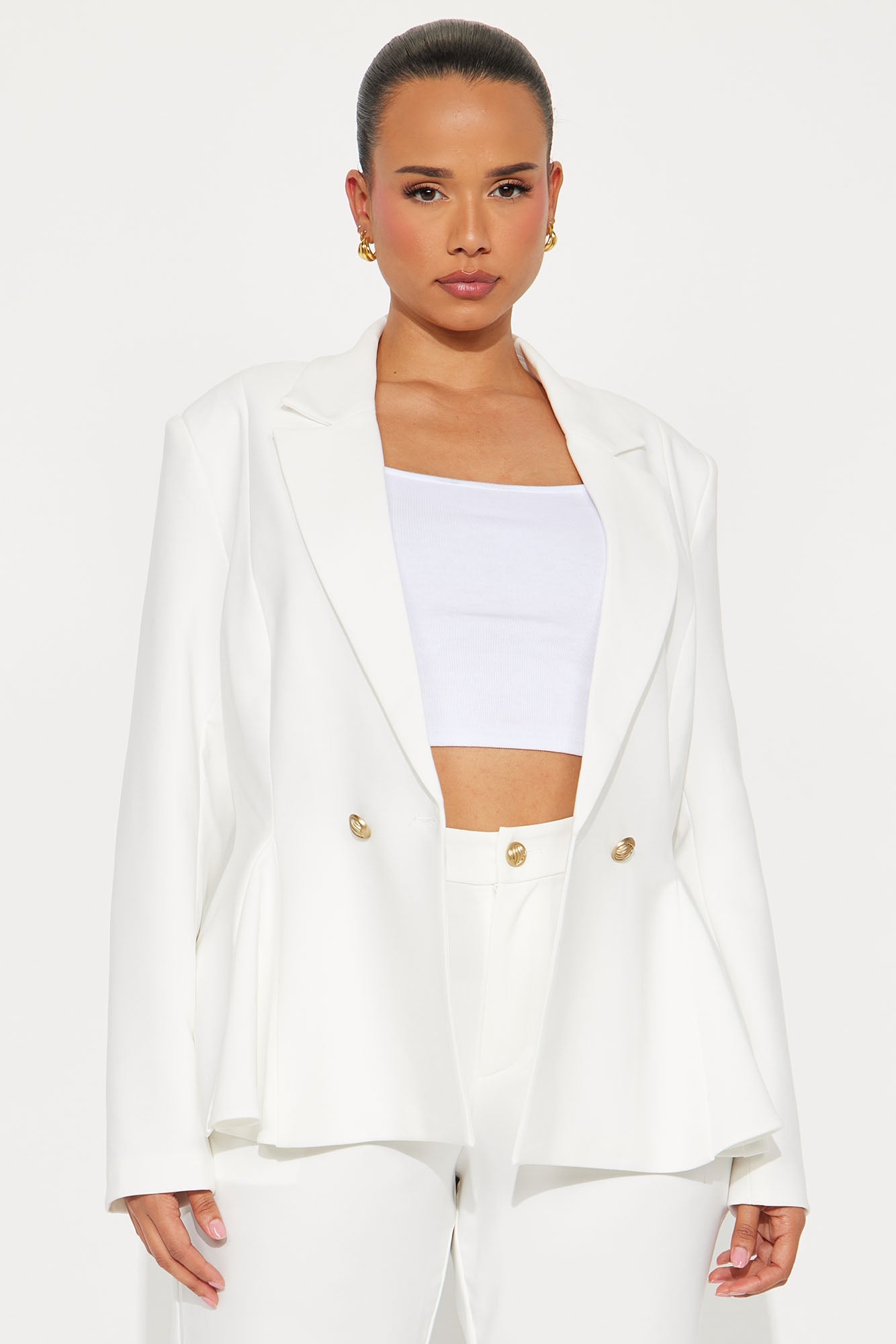 Mielle Peplum Blazer - Cream