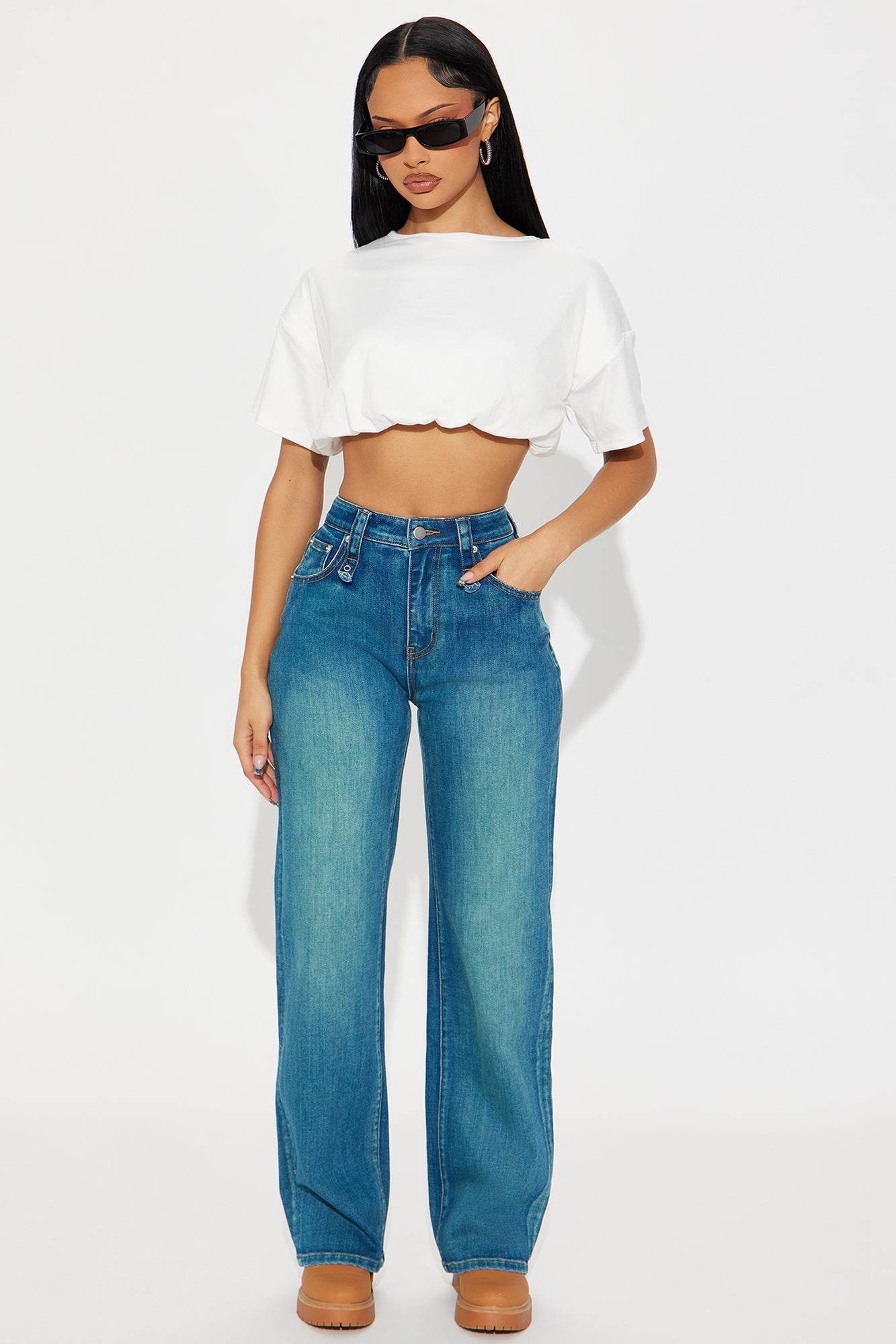 All The Time Tinted Straight Leg Jeans - Medium Wash