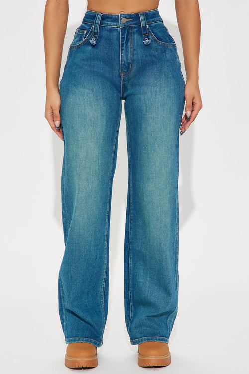 All The Time Tinted Straight Leg Jeans - Medium Wash