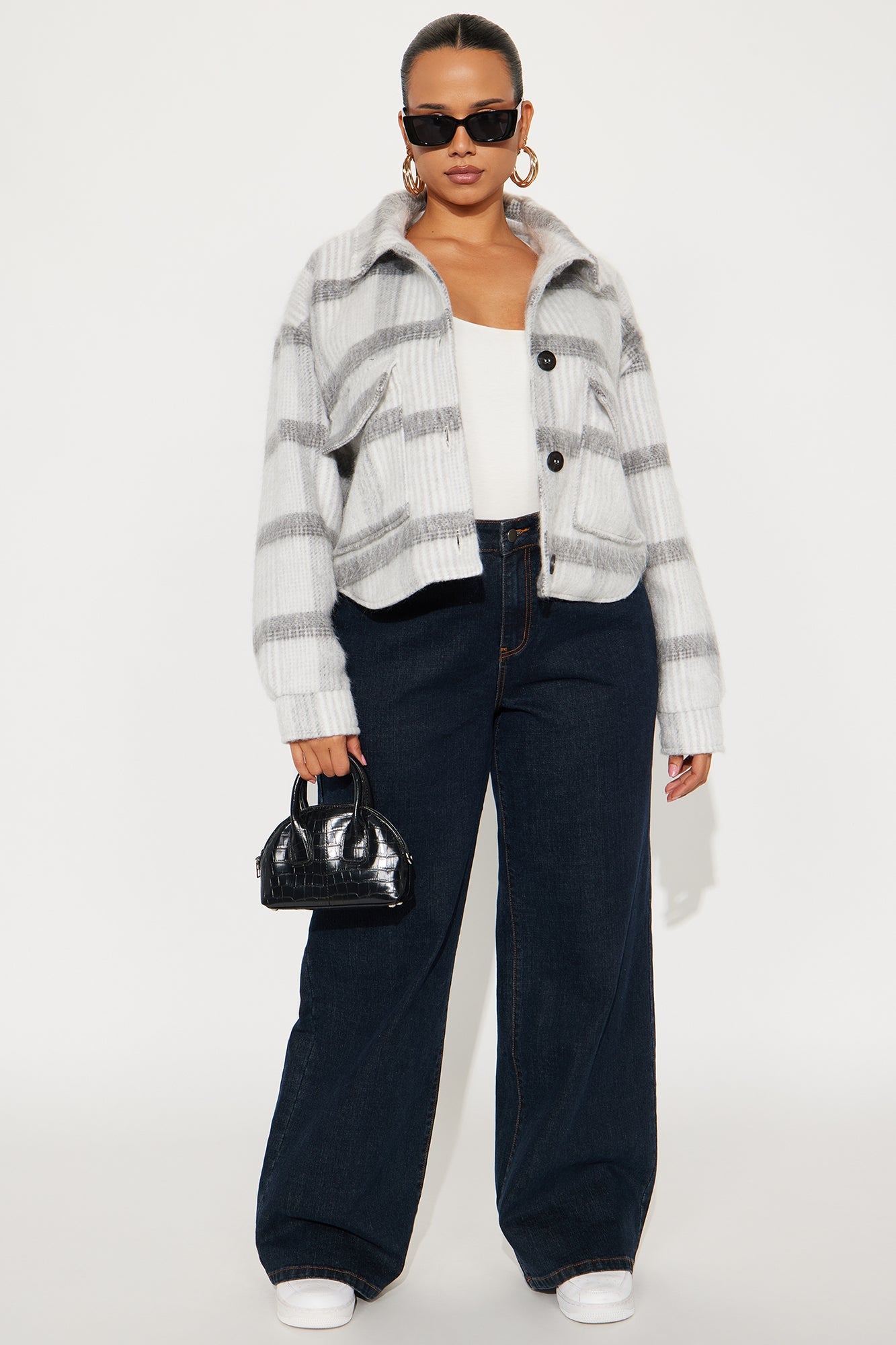 Hannah Wool Shacket - Grey/Black