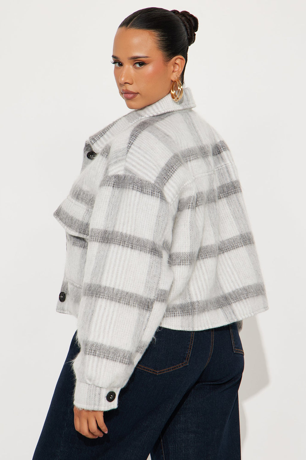 Hannah Wool Shacket - Grey/Black