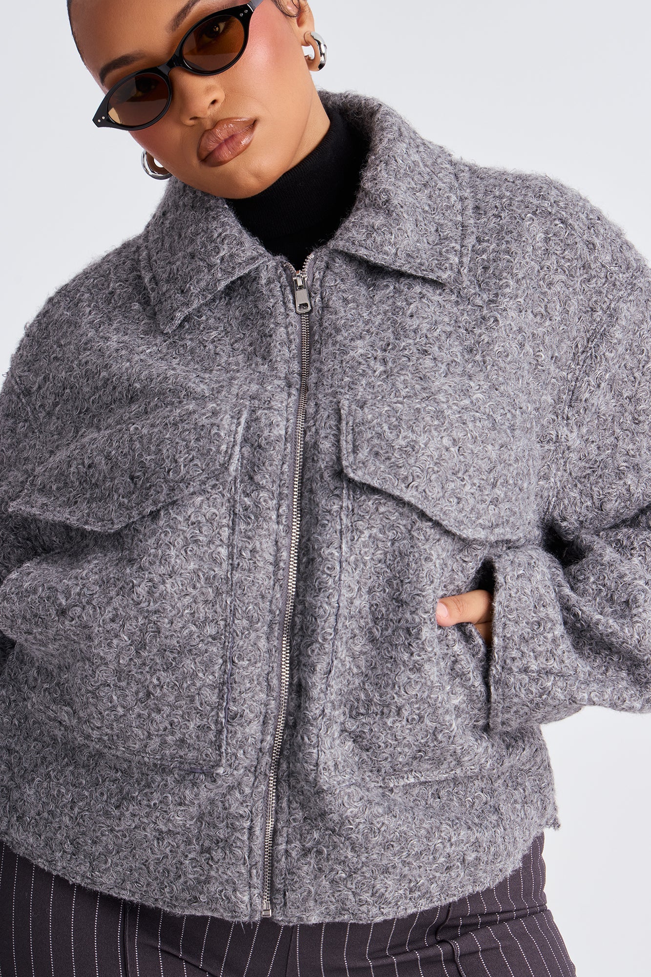 Sierra Sherpa Jacket - Grey