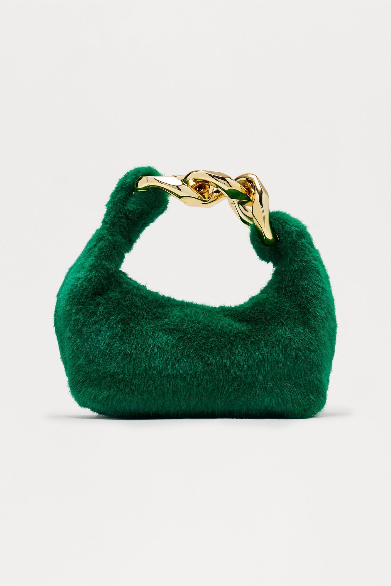 It Gurl Faux Fur Shoulder Handbag - Green