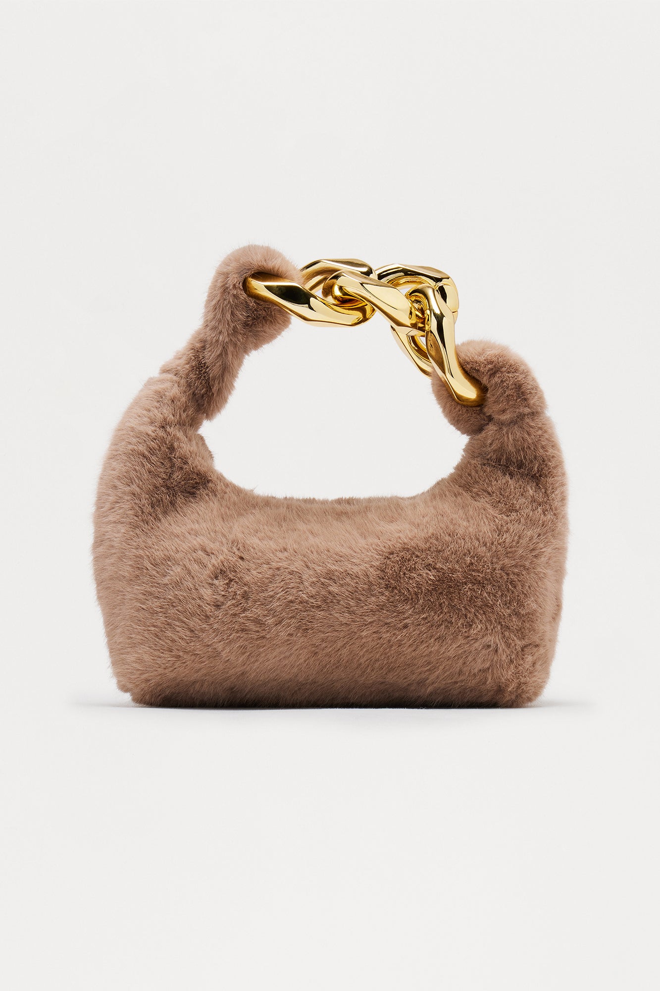 It Gurl Faux Fur Shoulder Handbag - Taupe