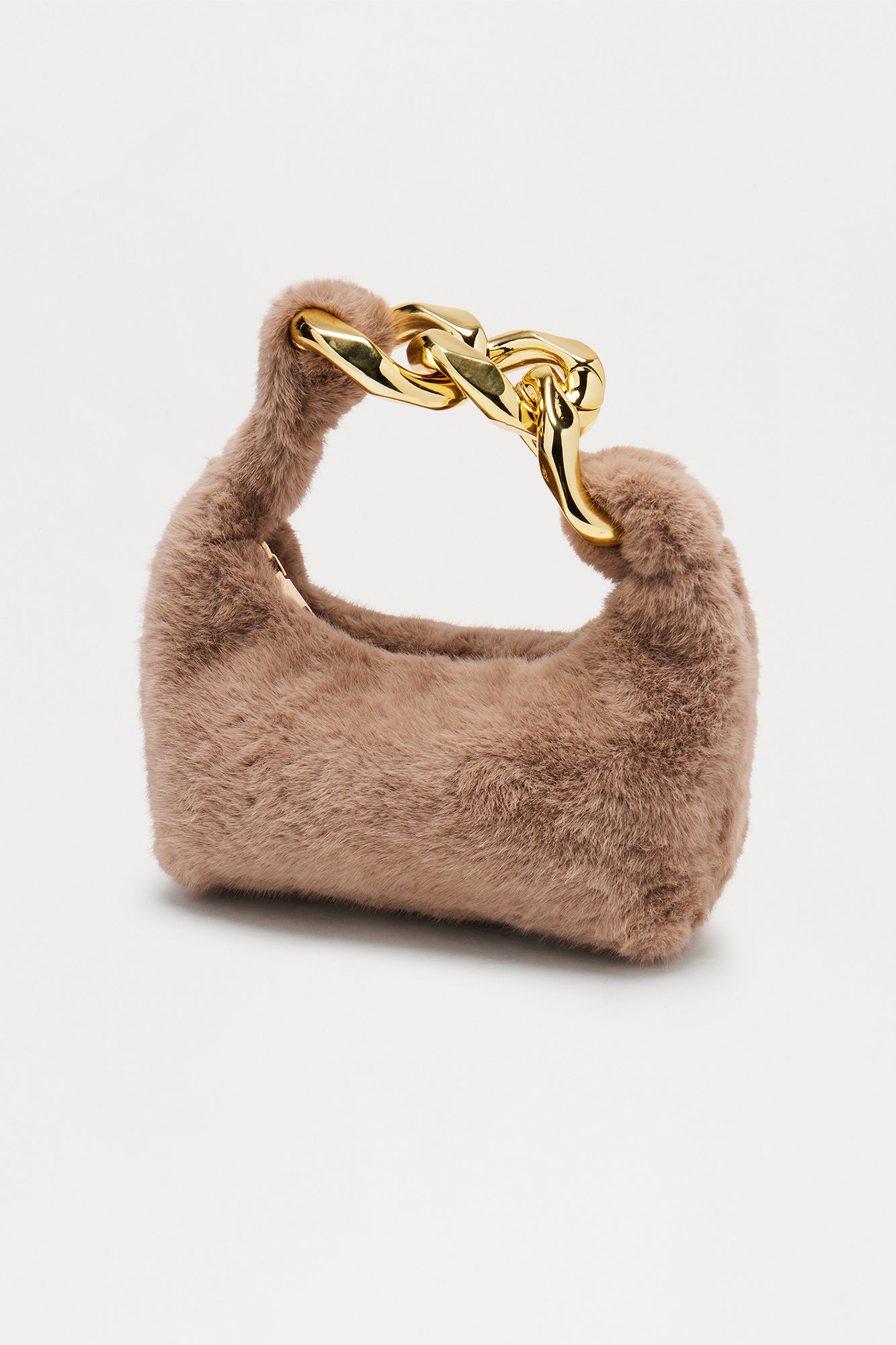 It Gurl Faux Fur Shoulder Handbag - Taupe