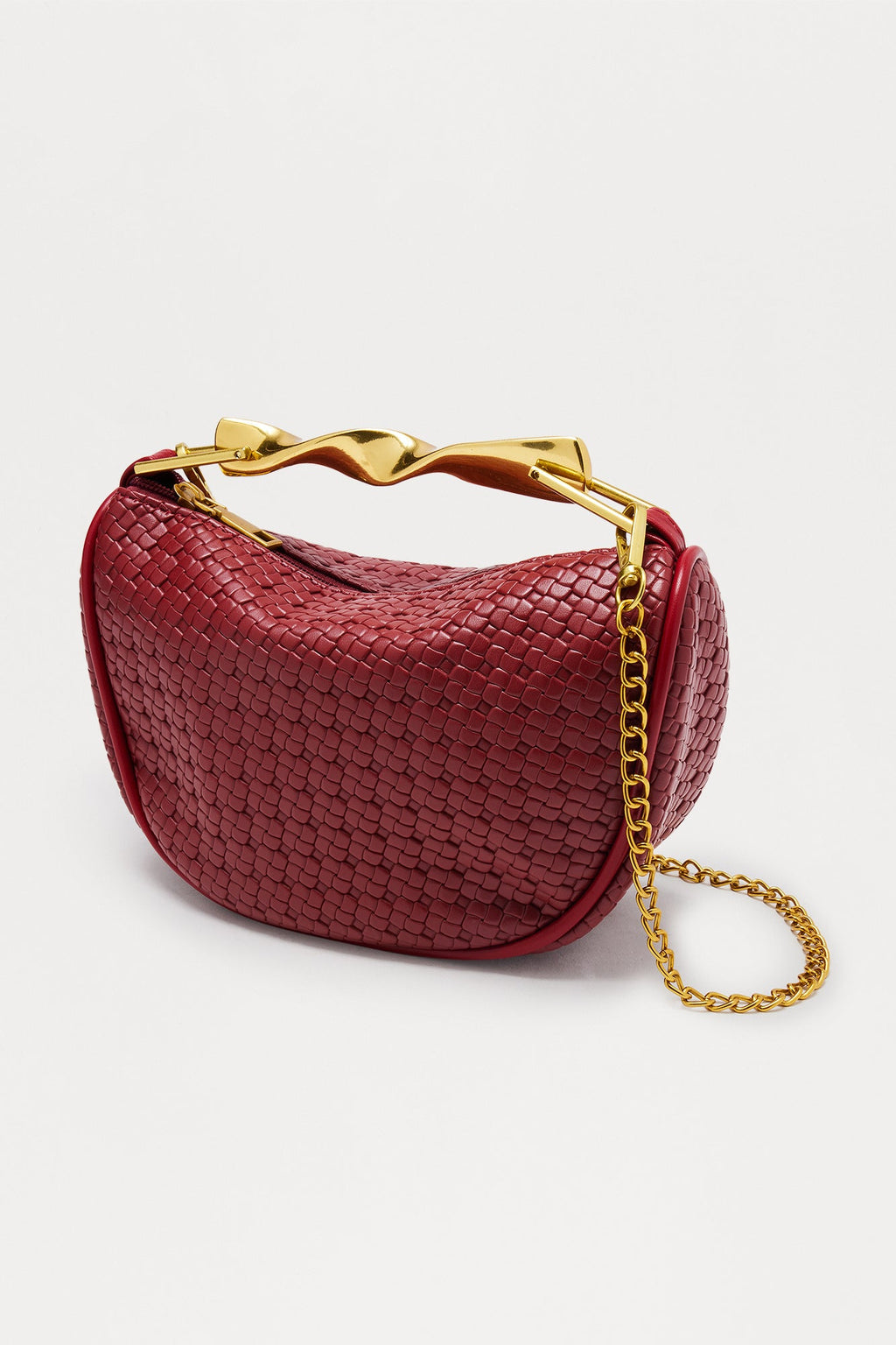 Tate Twist Satchel Handbag - Burgundy