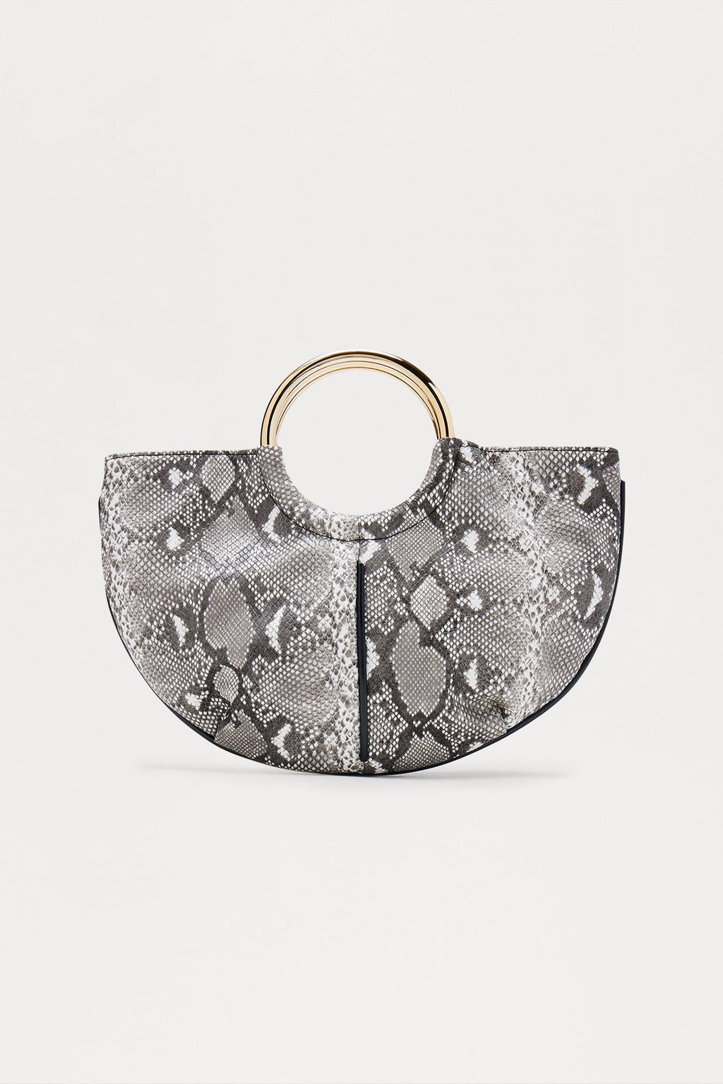 Slither Away Faux Leather Satchel Handbag - Grey/combo