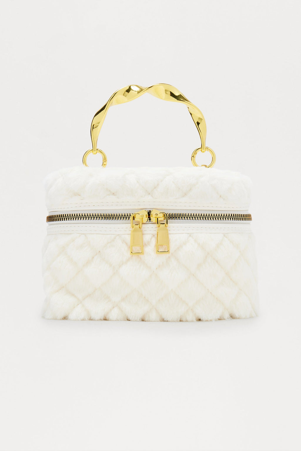 Furever Yours Faux Fur Crossbody Handbag - Ivory