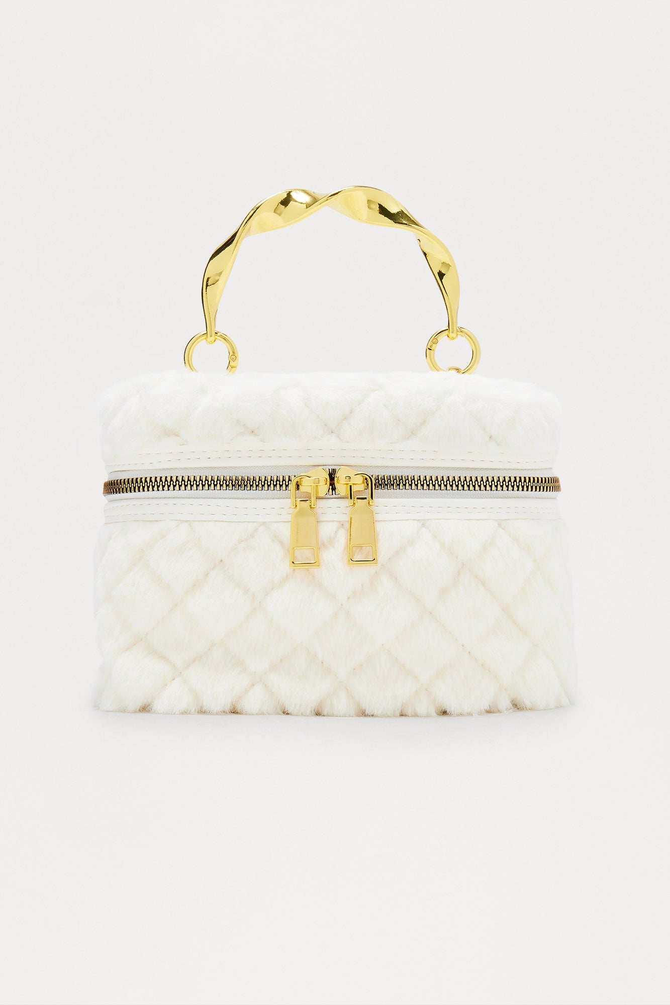 Furever Yours Faux Fur Crossbody Handbag - Ivory