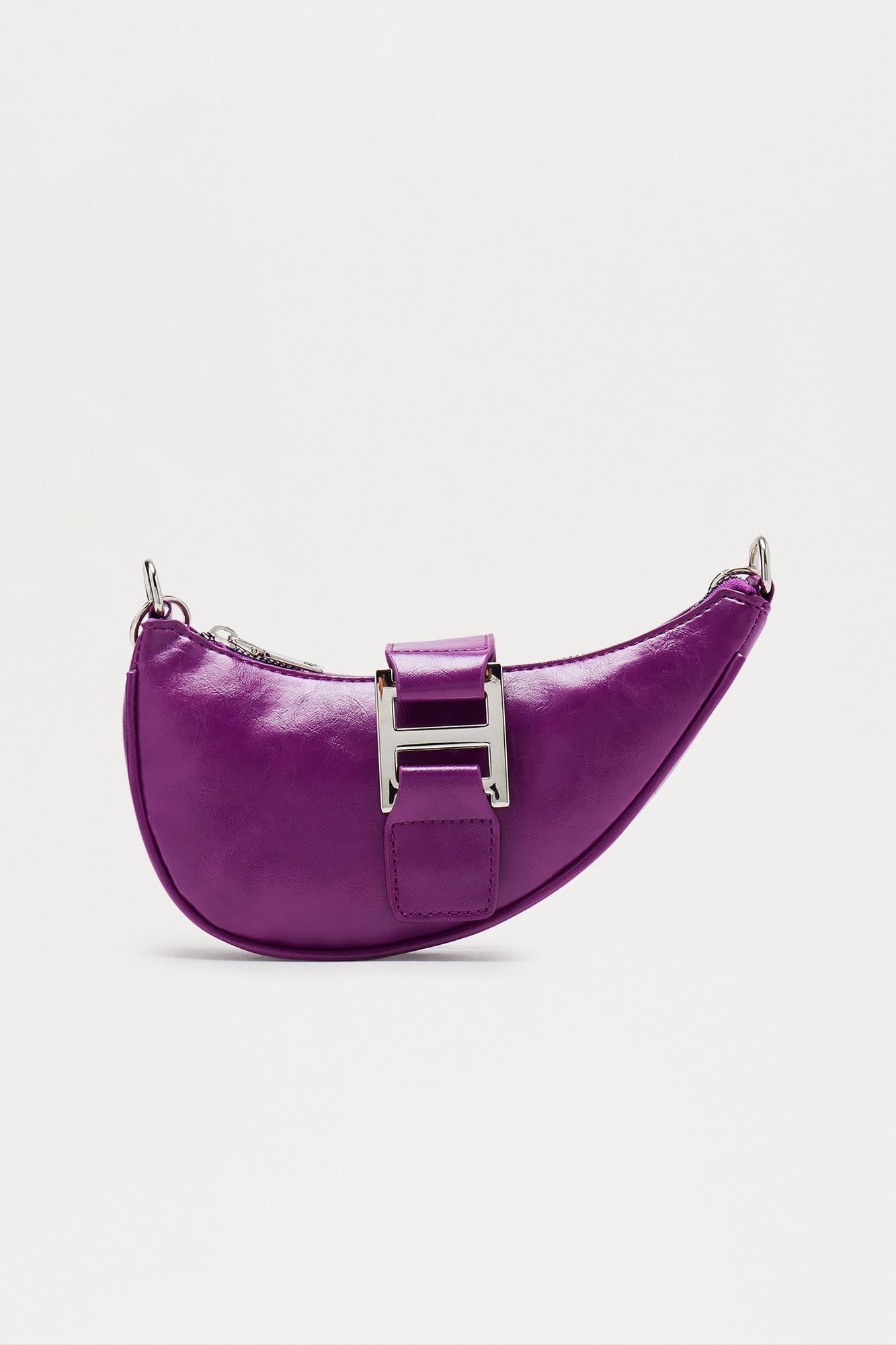 Outside The Lines Faux Leather Shoulder Handbag - Plum