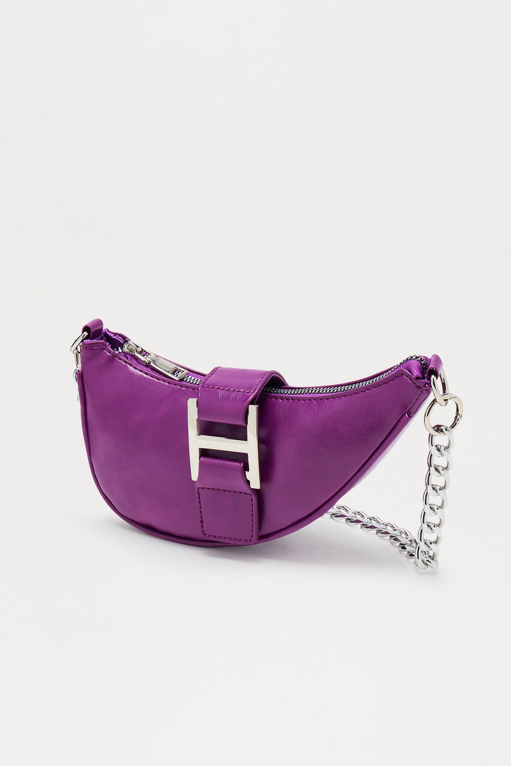 Outside The Lines Faux Leather Shoulder Handbag - Plum