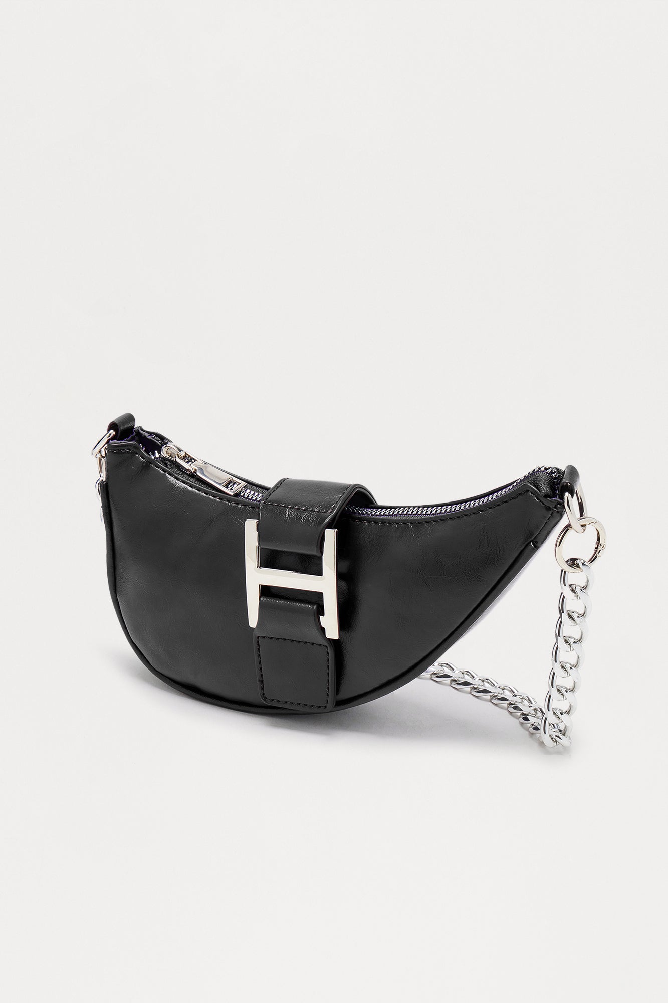 Outside The Lines Faux Leather Shoulder Handbag - Black