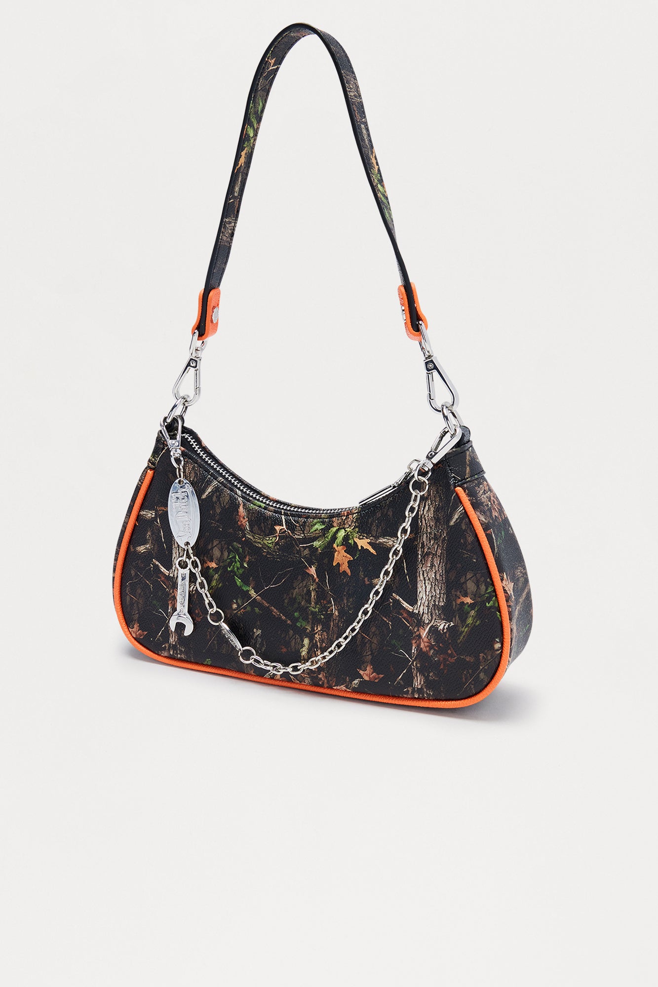 Hidden Heat Camouflage Faux Leather Von Dutch Shoulder Bag - Green/combo