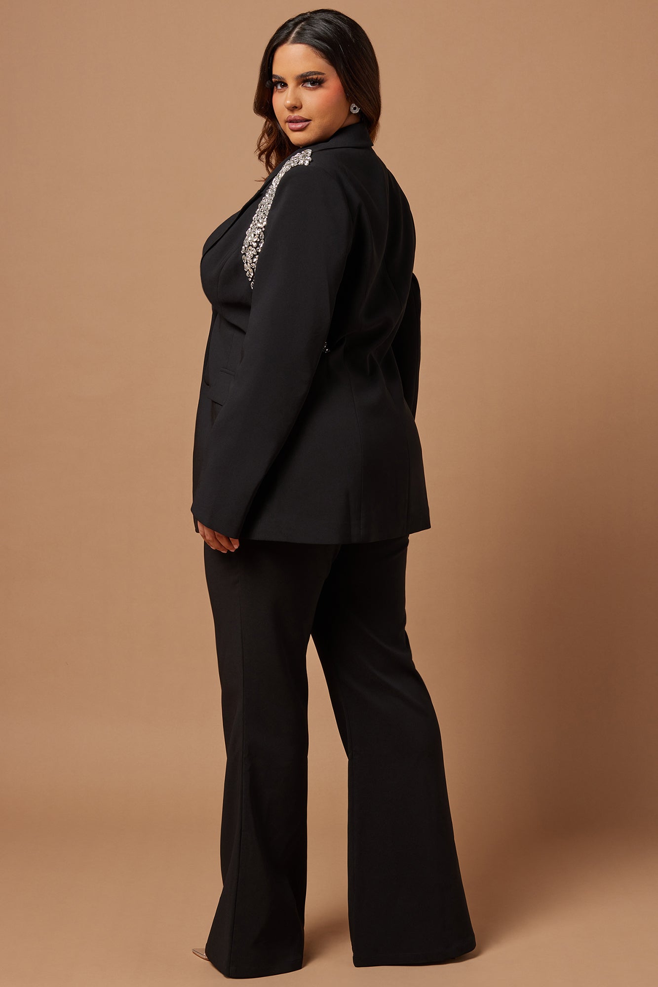 Claire Embellished Suit Set - Black