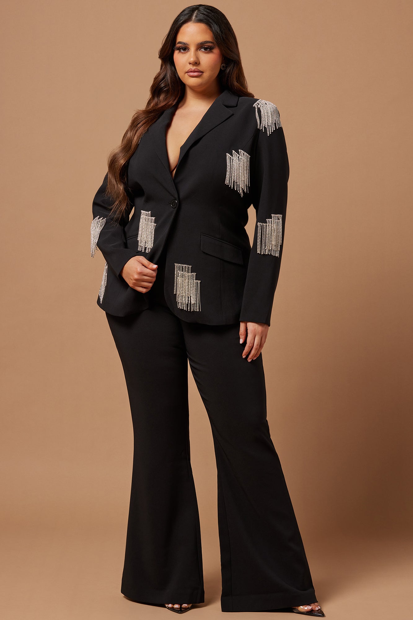 Marissa Pant Suit Set - Black