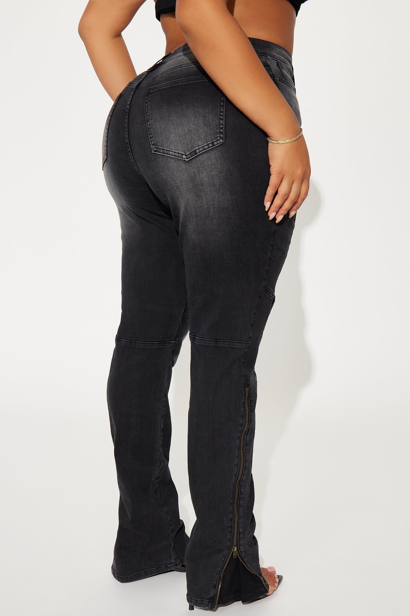 Certified Ten Crossover Moto Bootcut Jeans - Black Wash