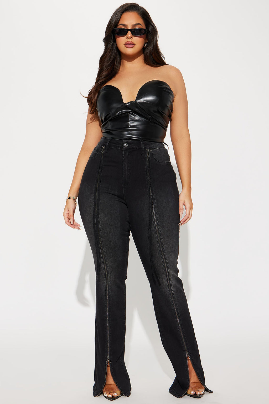 Tall Not So Basic Stretch Zipper  Bootcut Jeans - Black