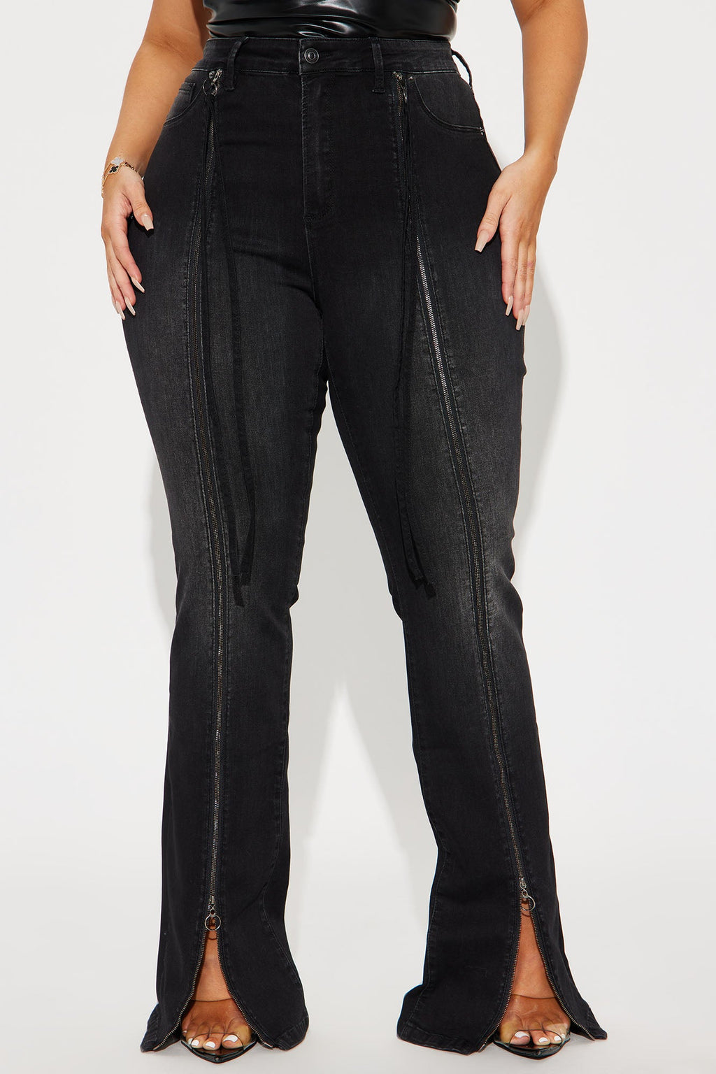 Tall Not So Basic Stretch Zipper  Bootcut Jeans - Black
