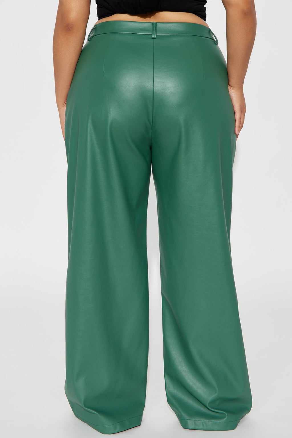 Nia Faux Leather Trouser - Hunter