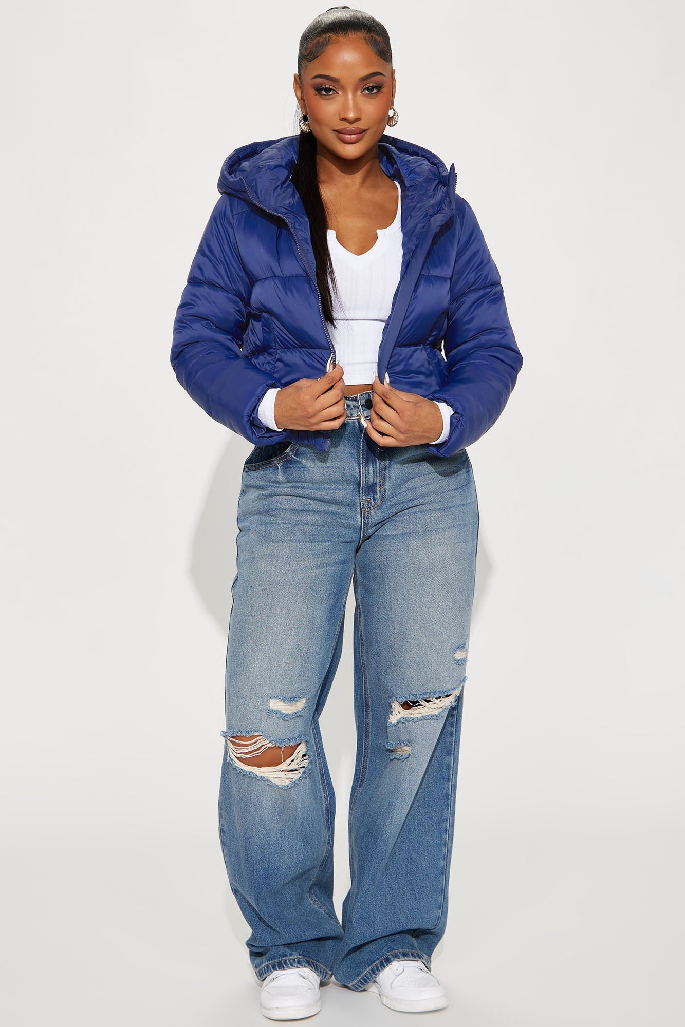 Up And About Puffer Coat - Navy