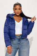 Up And About Puffer Coat - Navy
