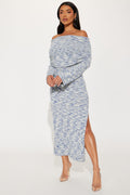 Samantha Sweater Maxi Dress - Blue/combo