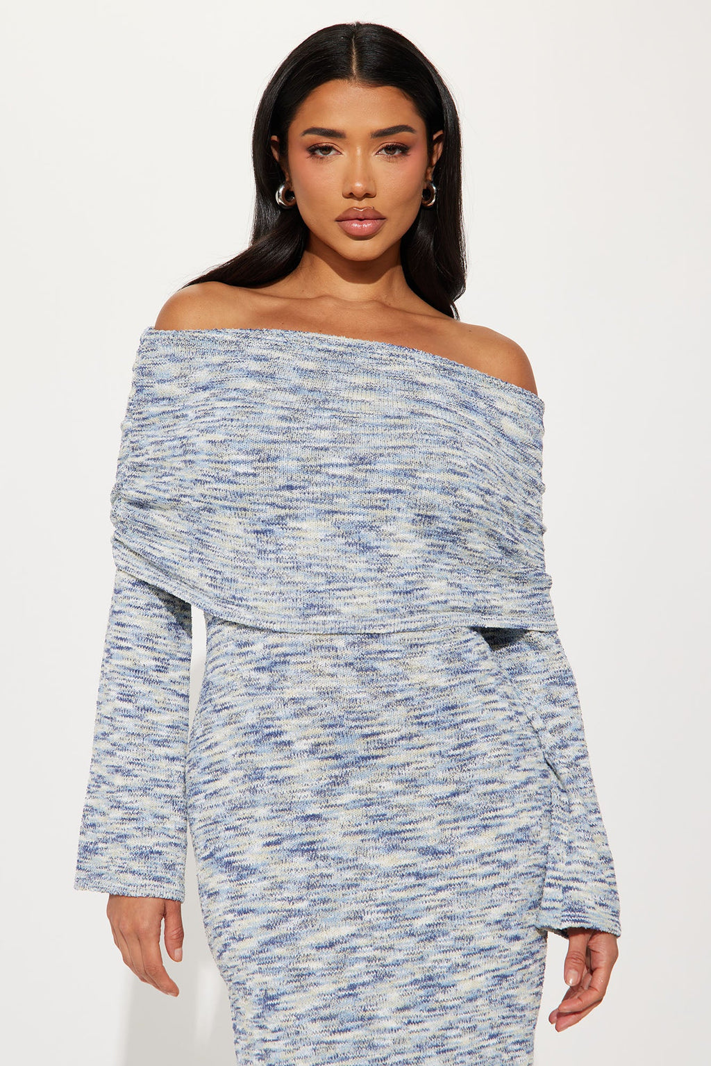 Samantha Sweater Maxi Dress - Blue/combo