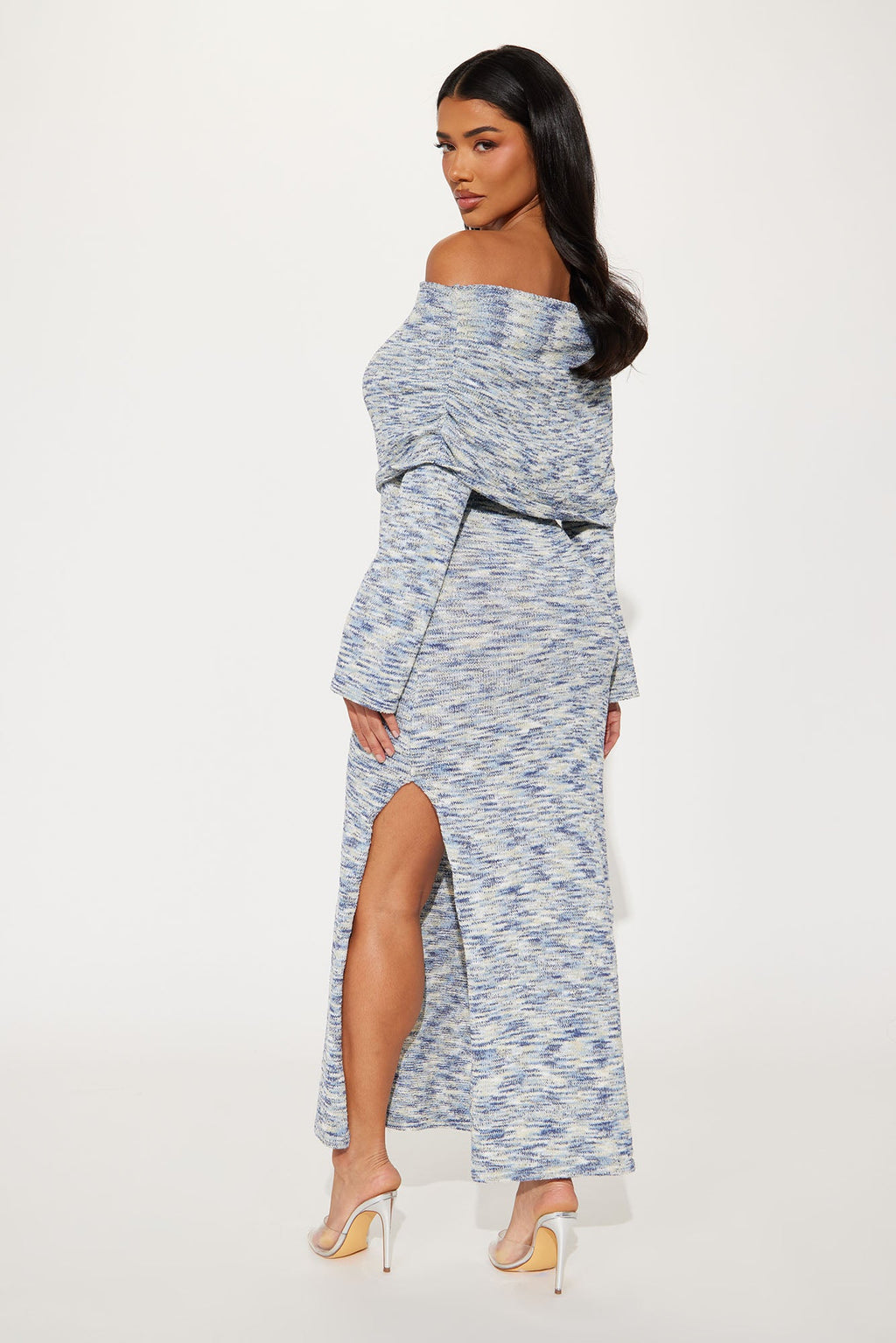 Samantha Sweater Maxi Dress - Blue/combo