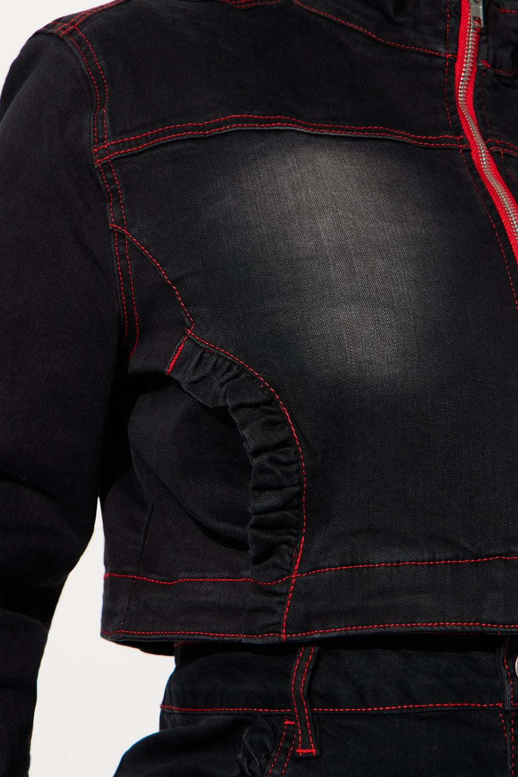 Up For A Challenge Stretch Denim Moto Jacket - Black Wash