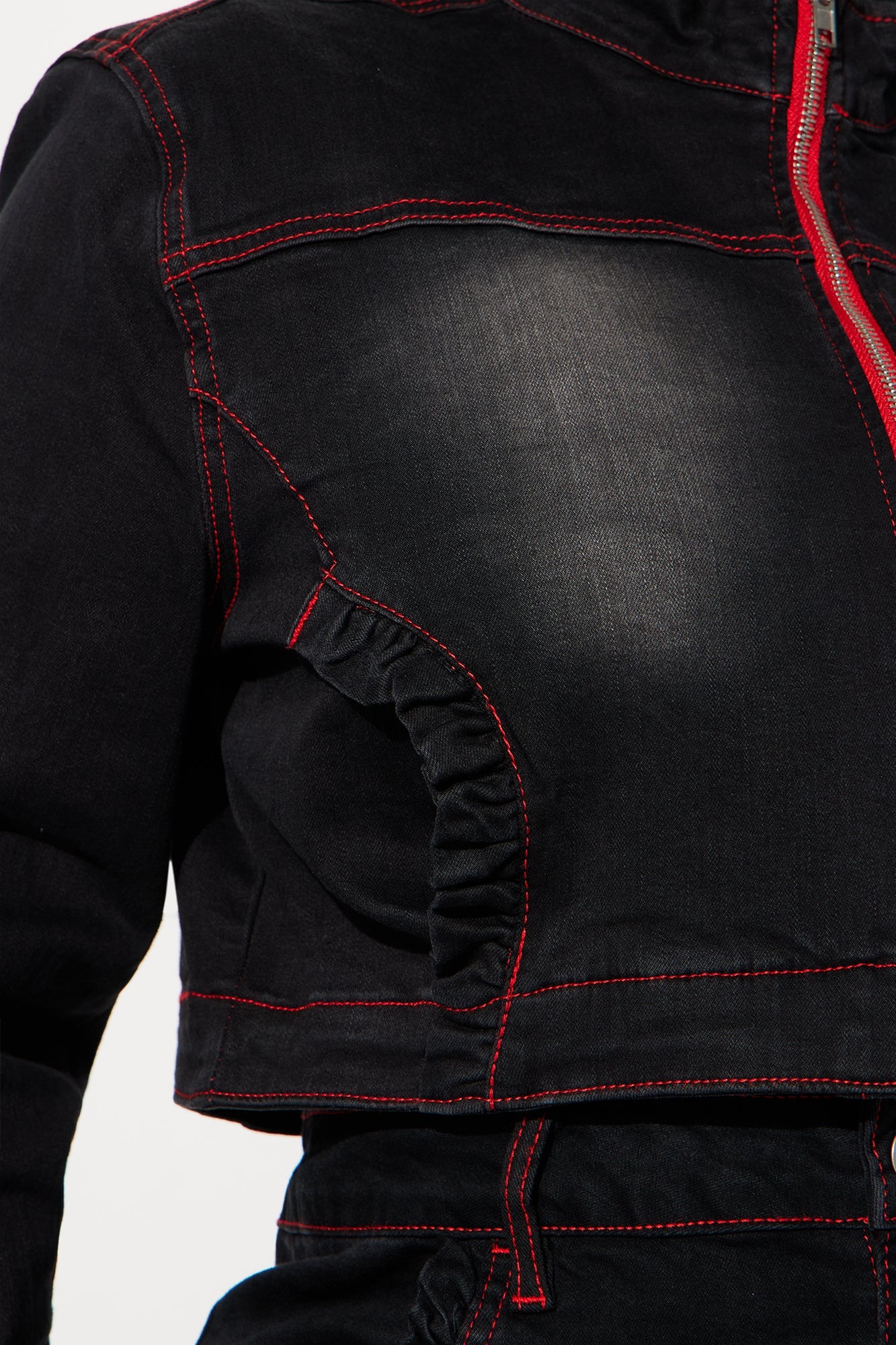 Up For A Challenge Stretch Denim Moto Jacket - Black Wash