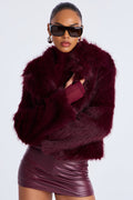Kennedy Faux Fur Coat - DarkRed