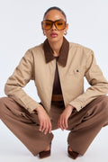 Urban Legend Twill Trucker Jacket - Taupe