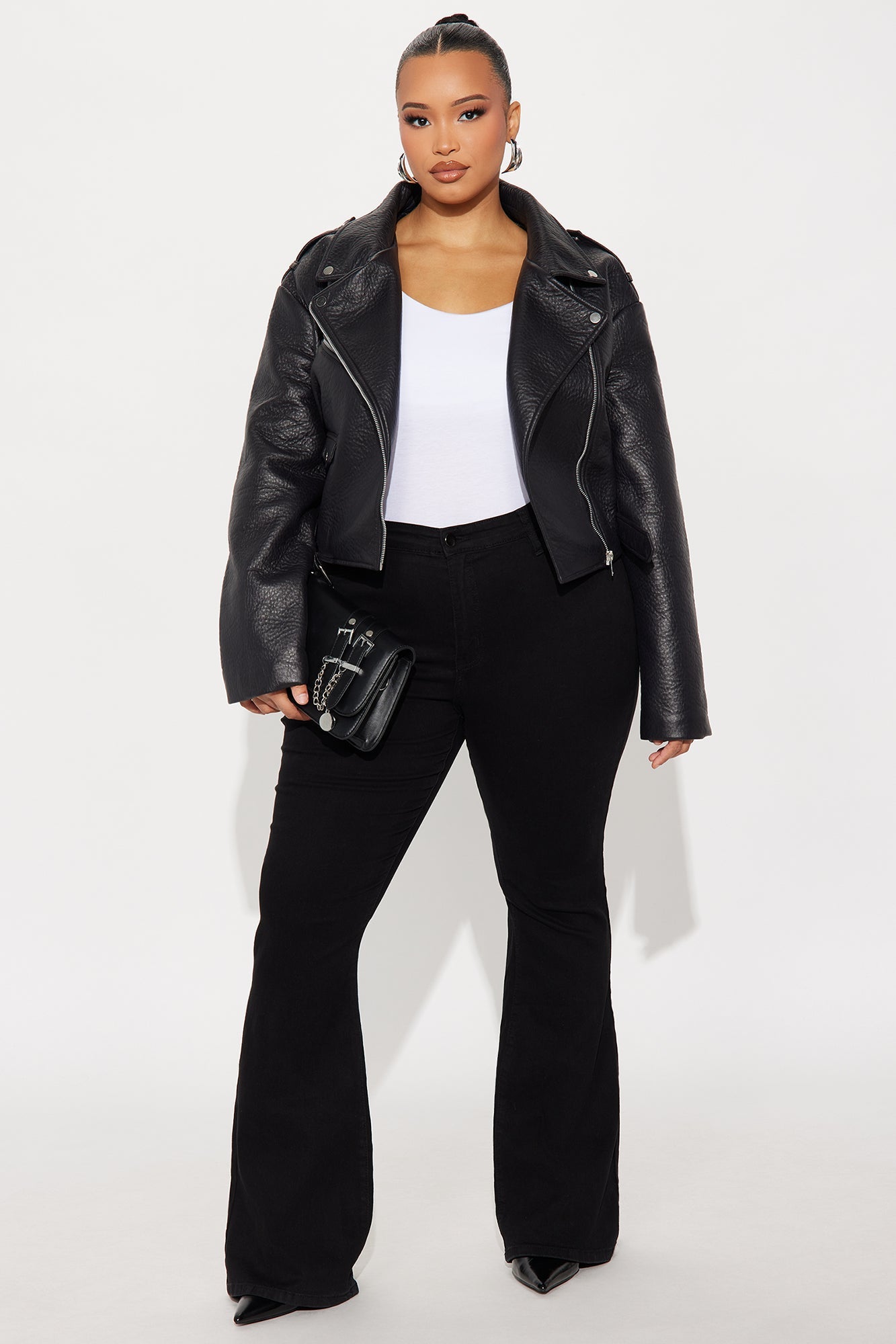 Roxie Faux Leather Jacket - Black