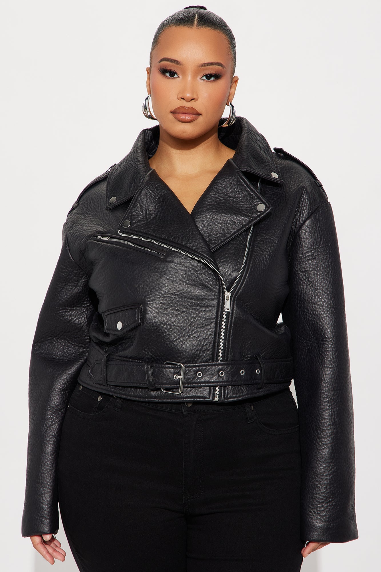 Roxie Faux Leather Jacket - Black
