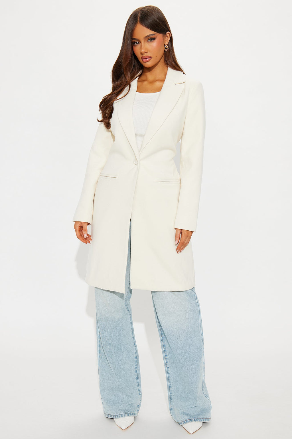 City Chic Coat - Ivory