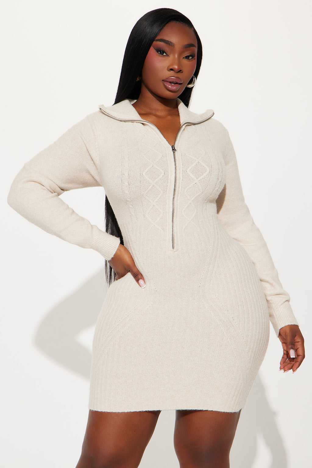 Eloise Sweater Mini Dress - Oatmeal