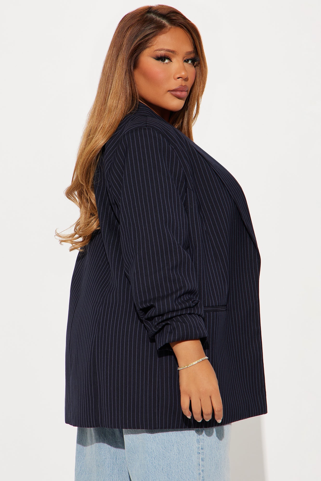 Celine Pinstripe Blazer - Navy