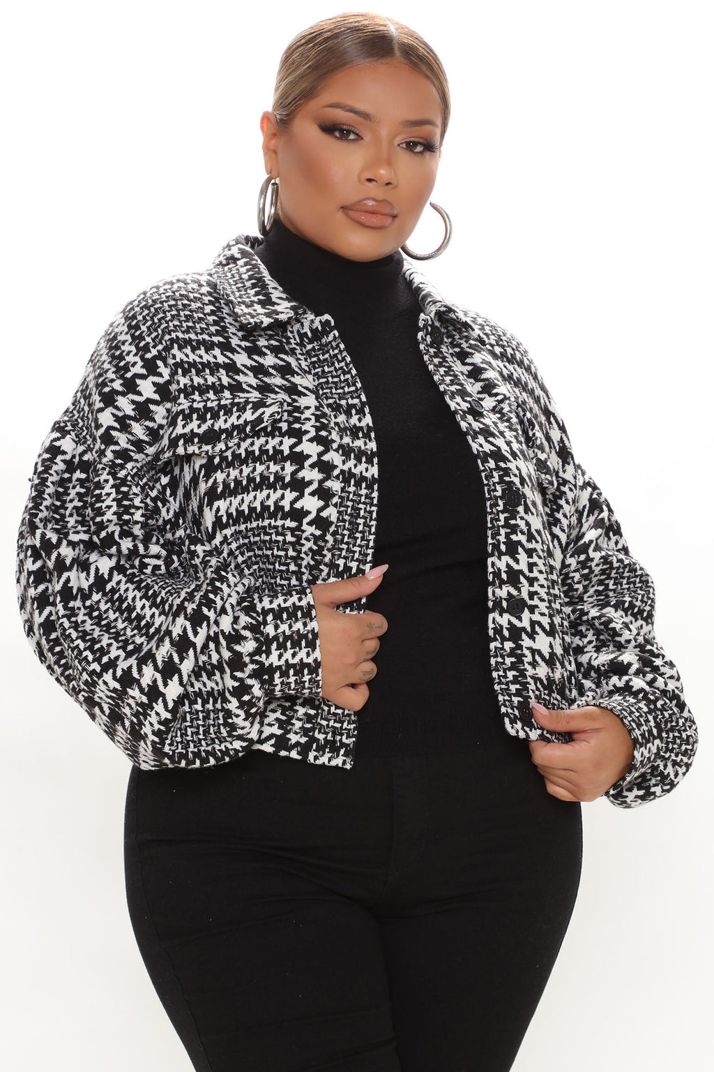 Not Your Only Houndstooth Jacket - Black/combo