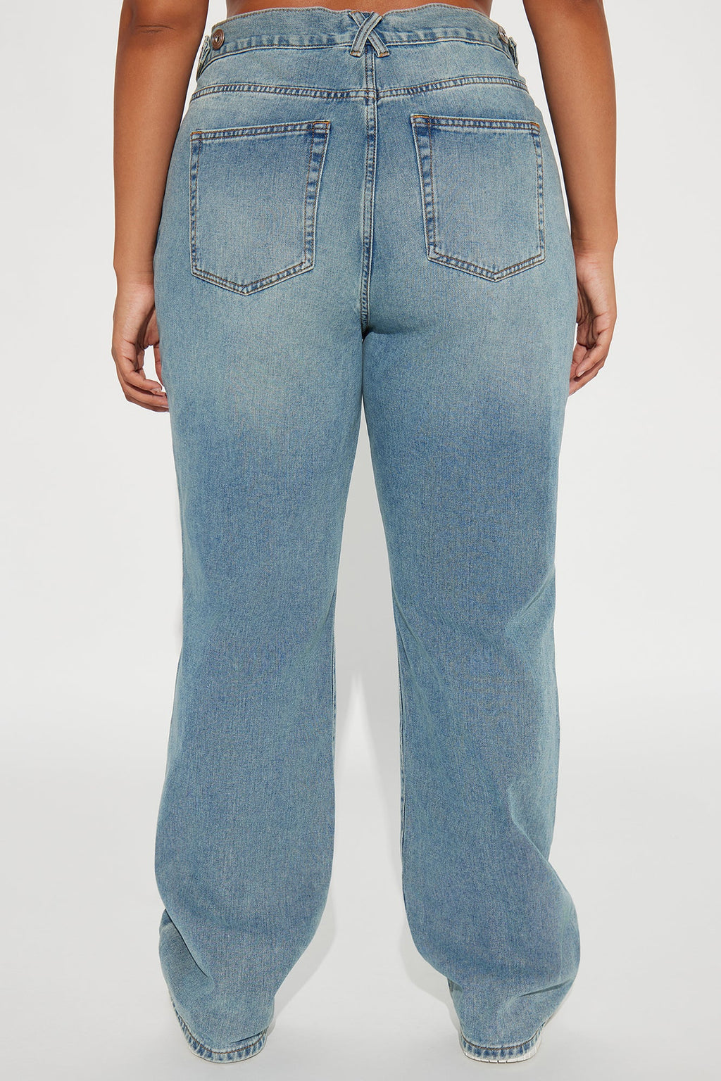 Dani Drop Waist Straight Leg Jeans - Medium Wash