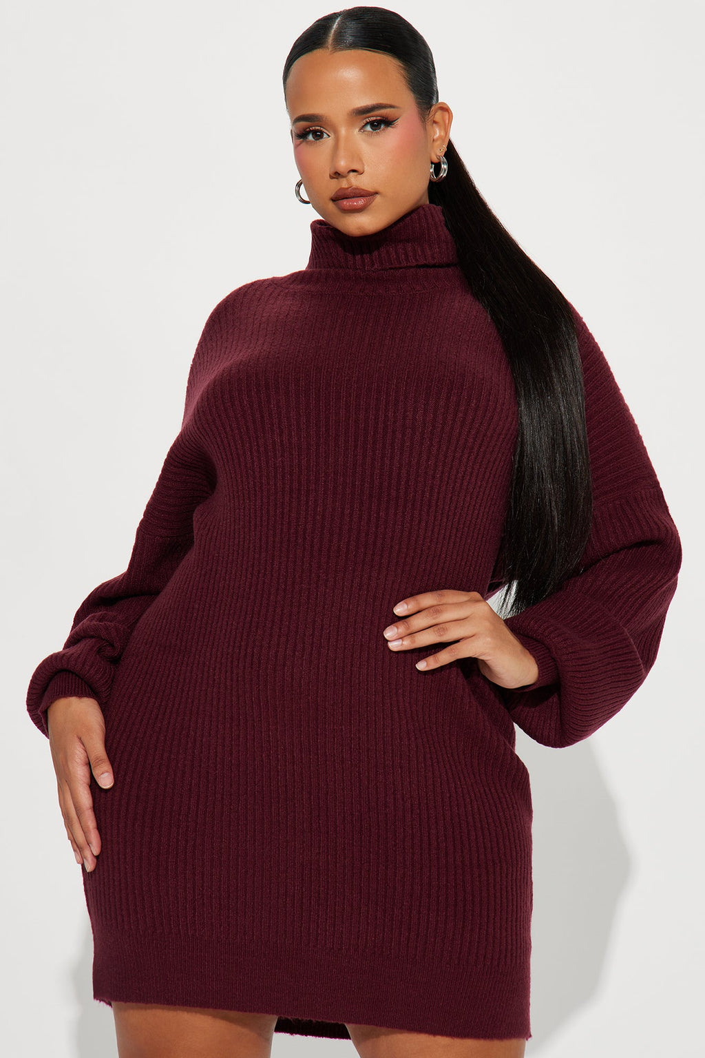 Karina Sweater Mini Dress - Marsala