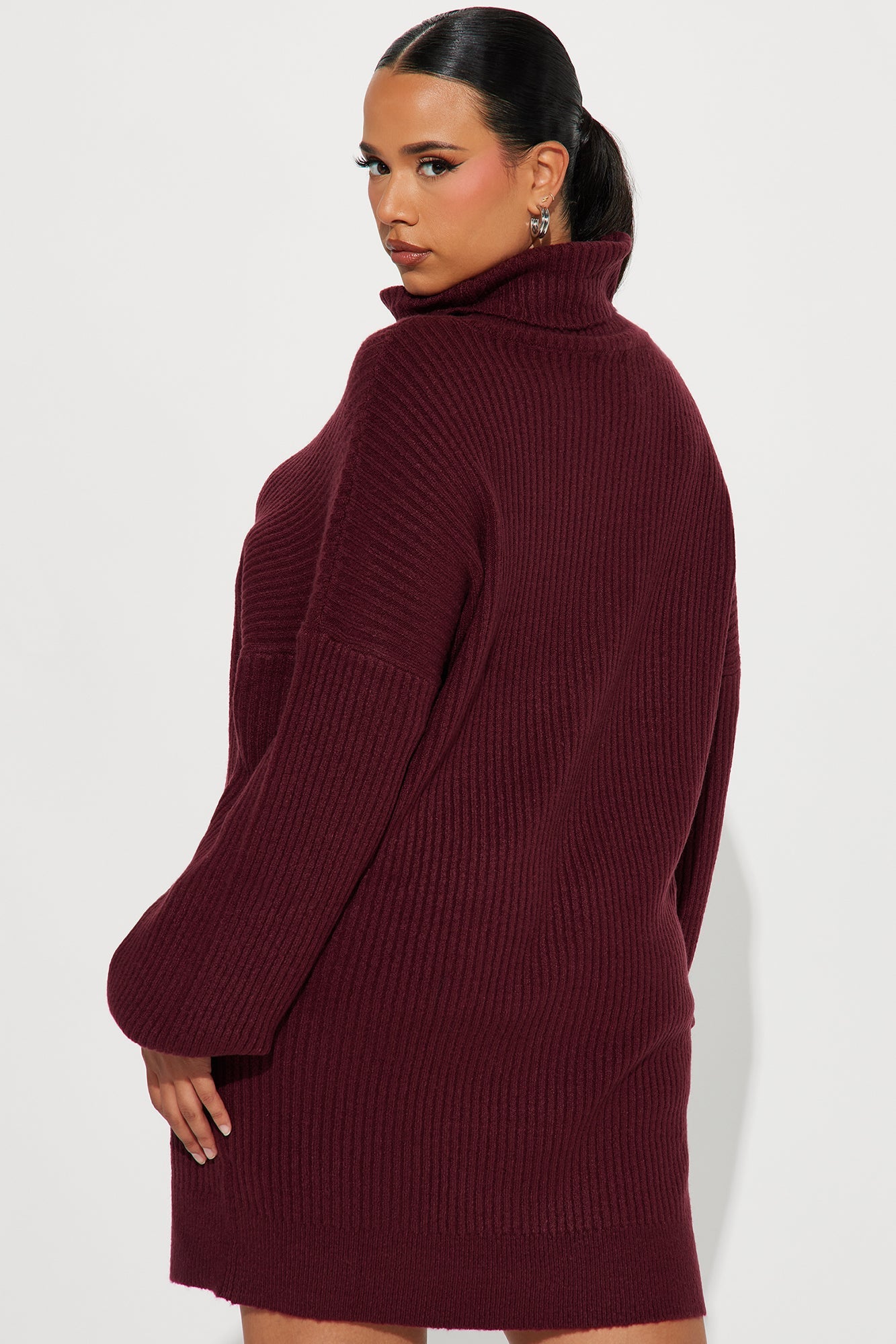 Karina Sweater Mini Dress - Marsala