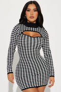 Sydney Sweater Mini Dress - Black/White