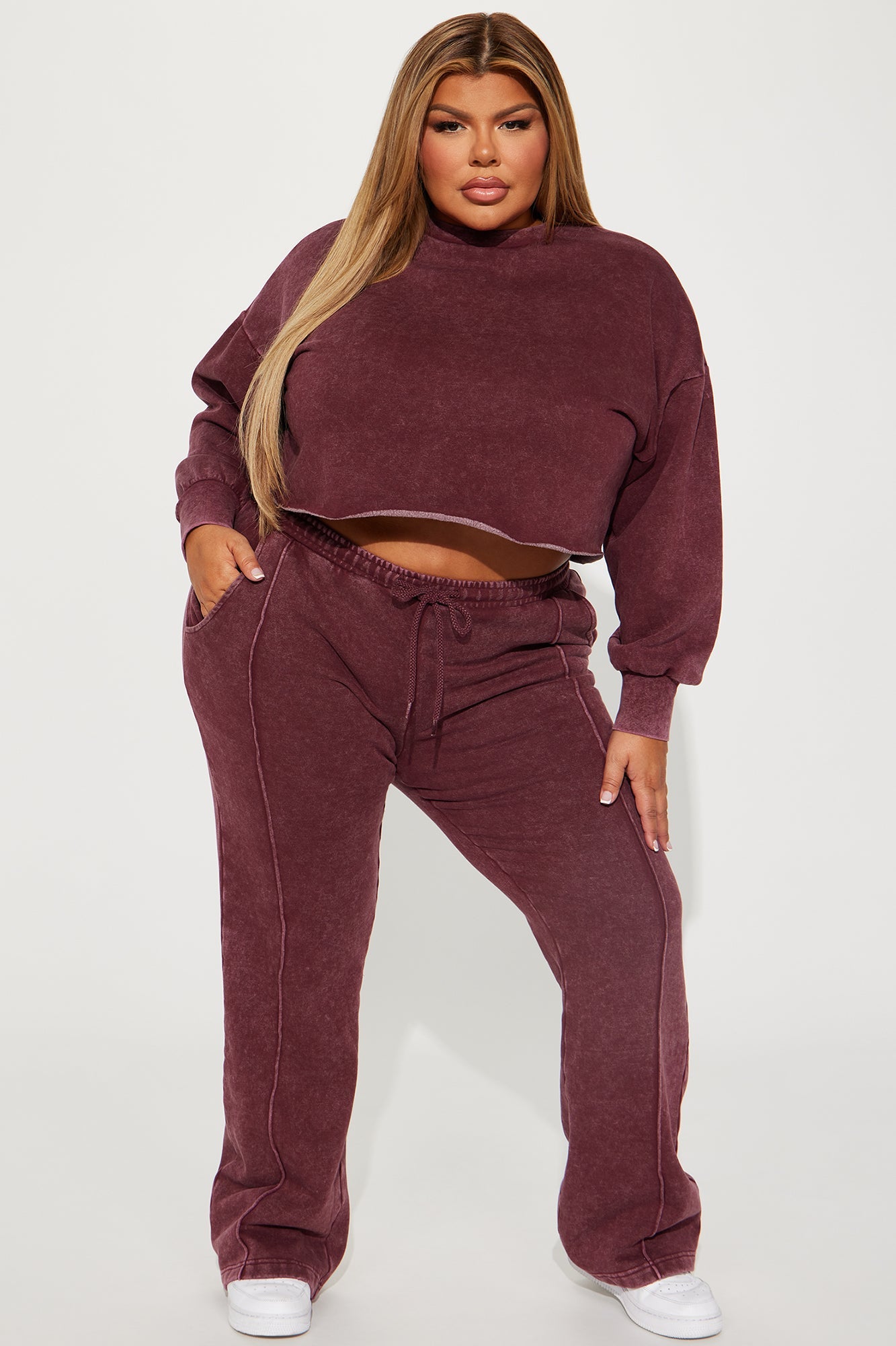 Chill Out Lounge Flare Pant - Burgundy