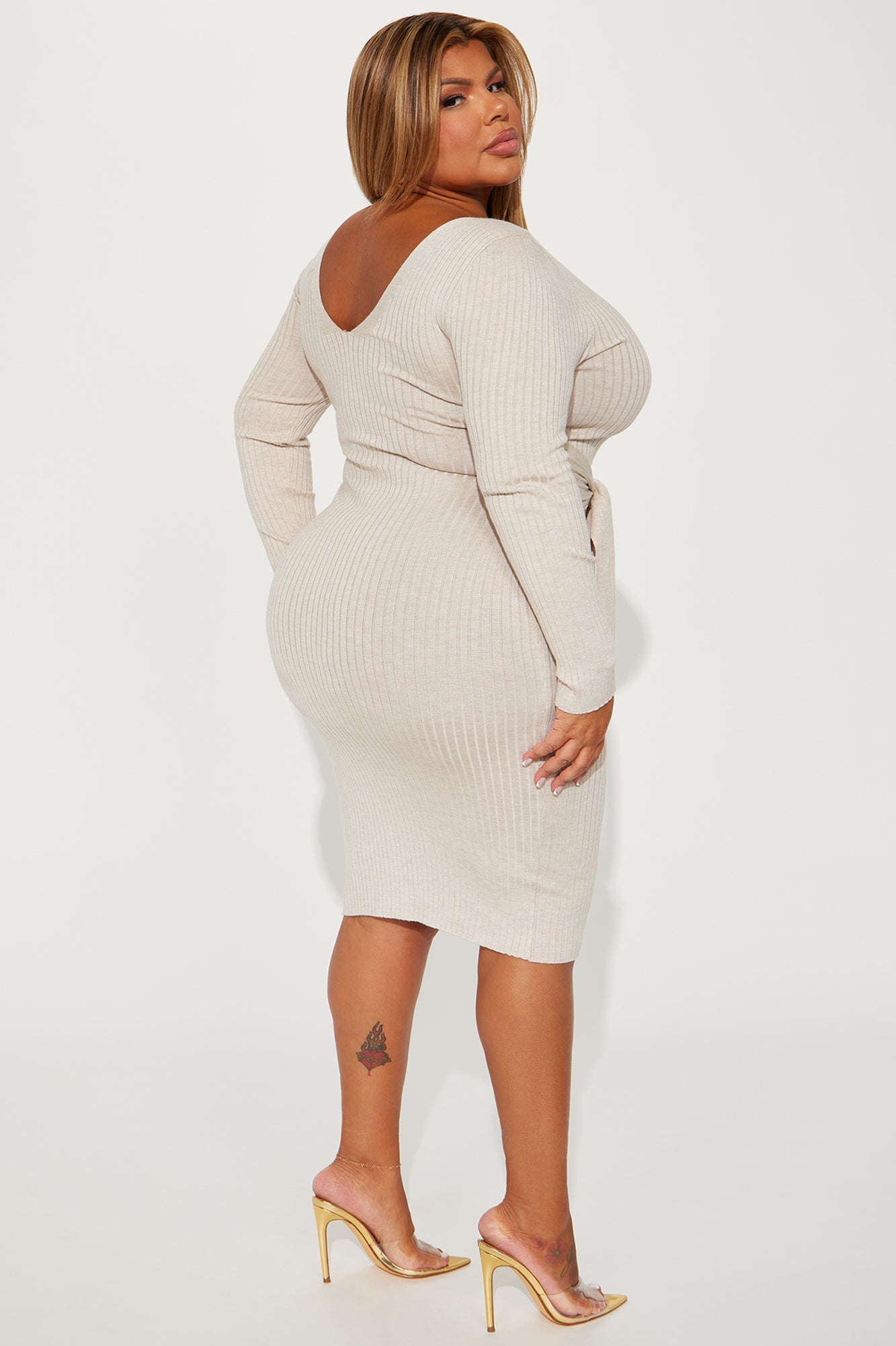 Marisa Sweater Midi Dress - Oatmeal