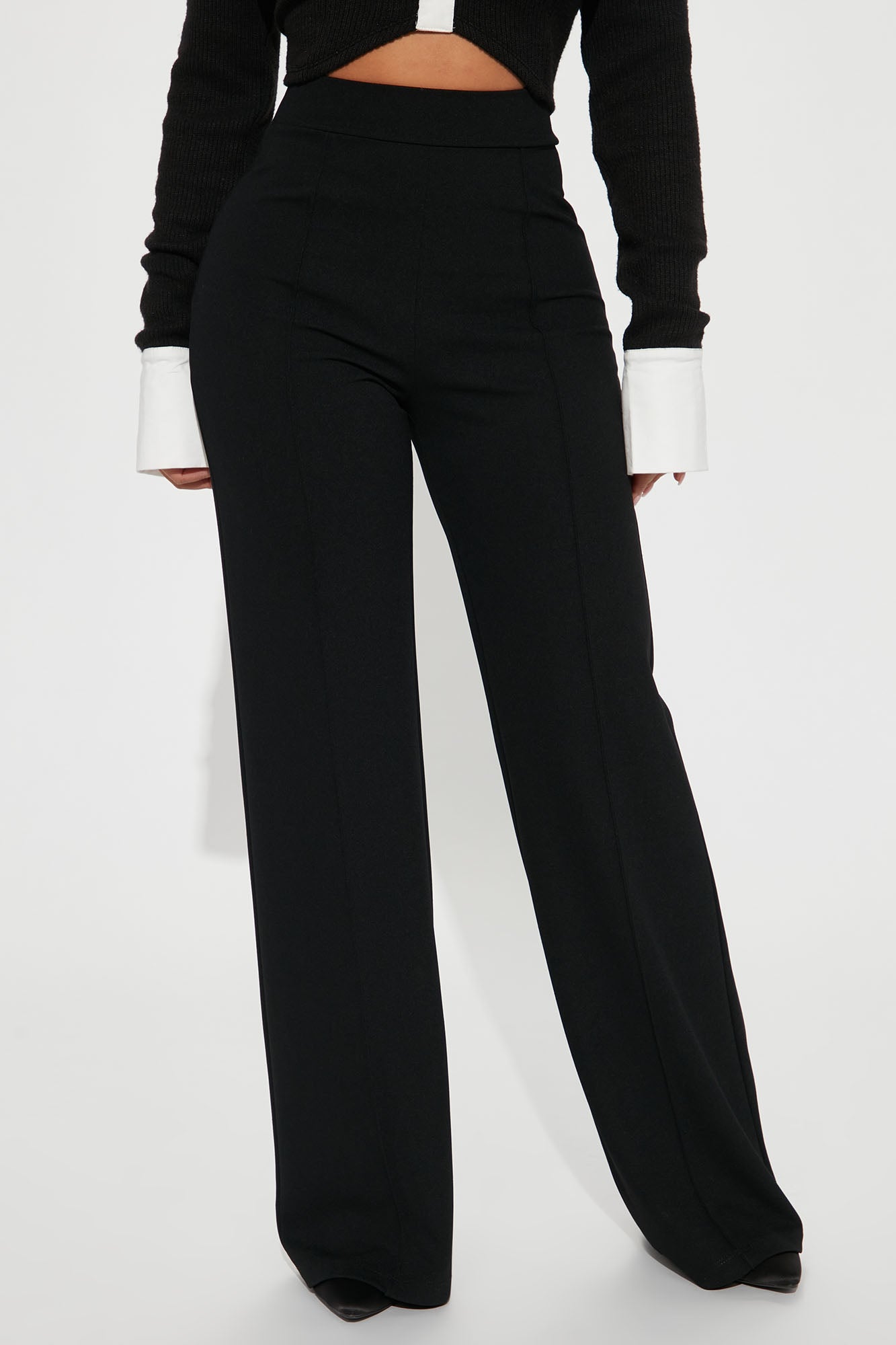 Petite Victoria High Waisted Dress Pants - Black